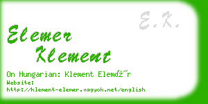 elemer klement business card